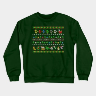 Merry Moogle-mas - perfect Ugly Christmas Sweater with a gamer flare of chocobos, moogles, and FF14 minions Crewneck Sweatshirt